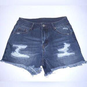 NEW Distressed Mid-Rise Denim Cutoff Shorts – Size Small